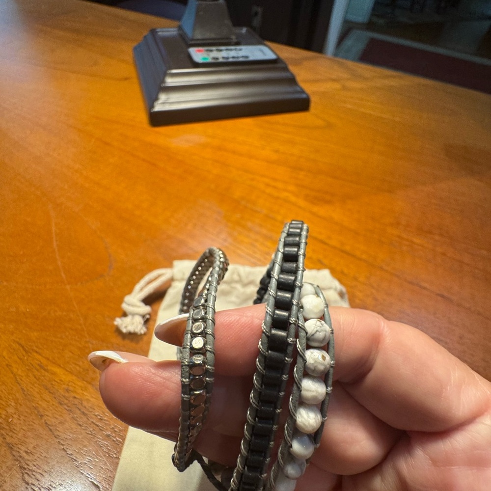 Victoria Emerson Wrap Bracelet - White and Black on Silver - $9 - Picture 2 of 2
